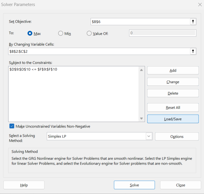 Linear Programming in Excel 06