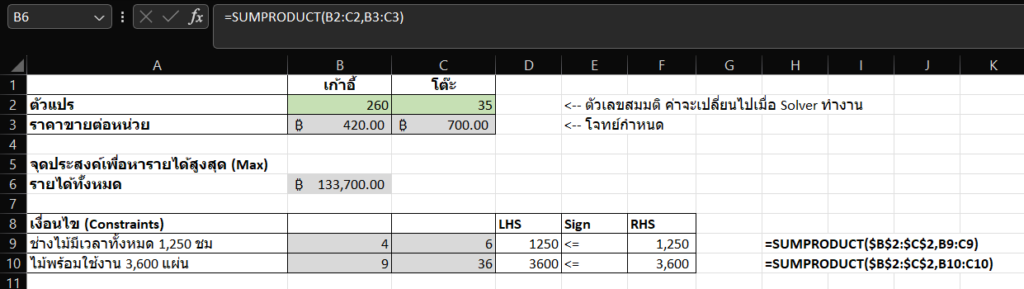 Linear Programming in Excel 07